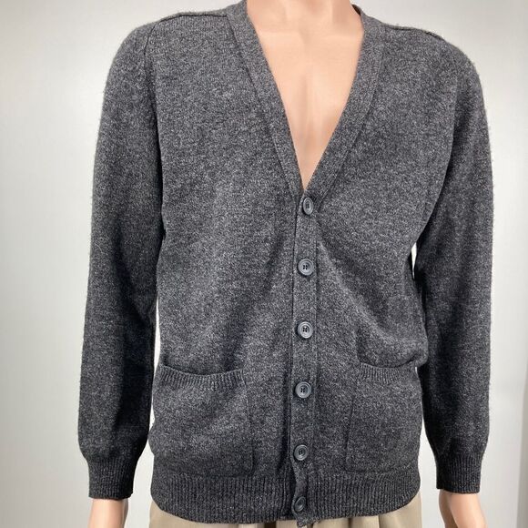 Armando 100% Lambswool Men’s Grey Cardigan Size S - Picture 1 of 7